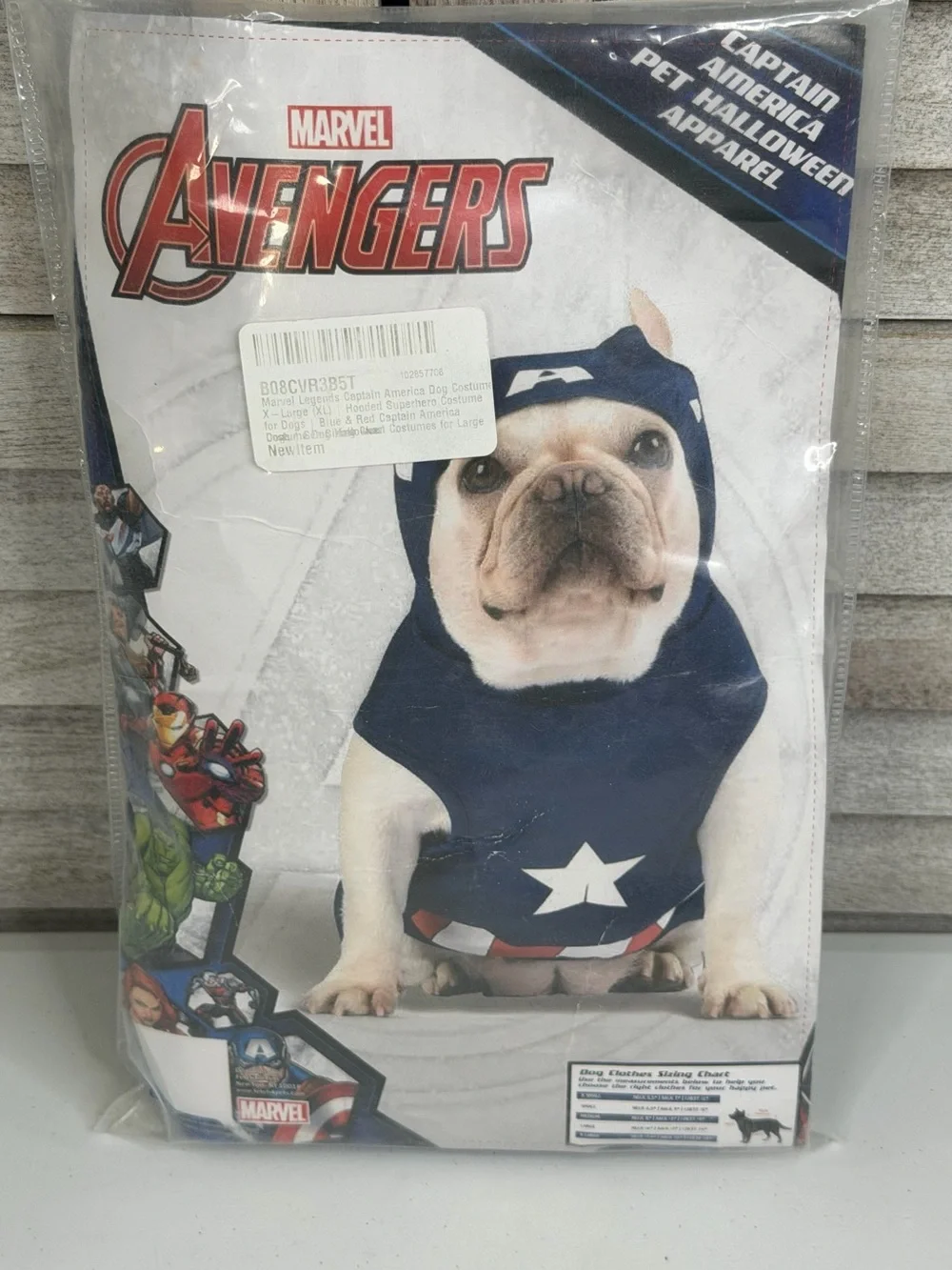 MARVEL AVENGERS Captain America Dog Halloween Costume-XL
